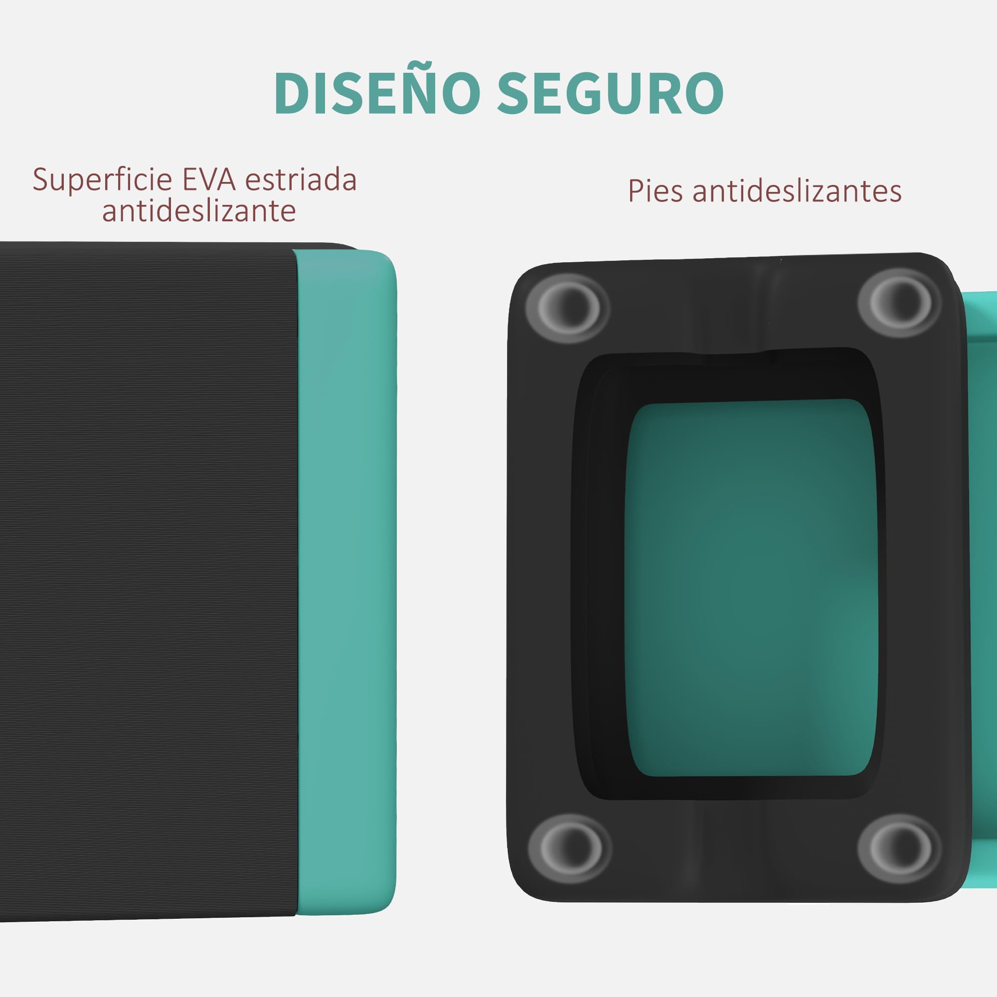SPORTNOW Step de Aeróbic, Step para Fitness Antideslizante, Altura Regulable 3 Niveles de 10,5/15,5/20,5 cm, Carga 250 kg, para Ejercicio en Casa, Gimnasio, 77x36x20,5 cm