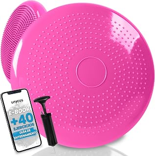 unycos - Cojín de Equilibrio【34 cm】con Bombín, Disco Propioceptivo, Antideslizante y Terapéutico que Resiste 150 kg, Soporte Lumbar para Yoga, Pilates, Fitness y Rehabilitación (Basic)