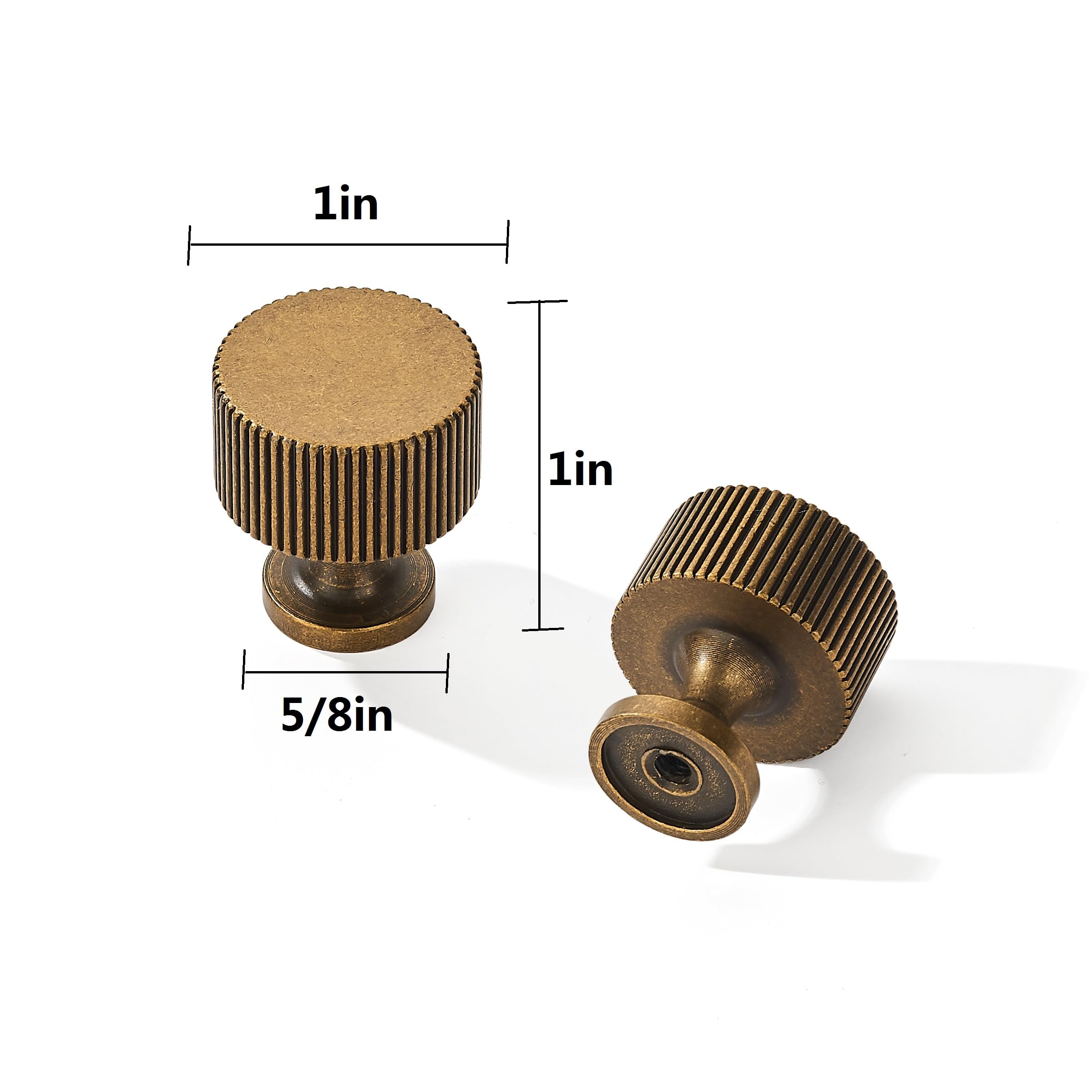 KHTUMEWARE-303 Round Knob, Antique English Brass, 1 in (25 mm), 10-Pack in Antique English Brass — KHTUMEWARE