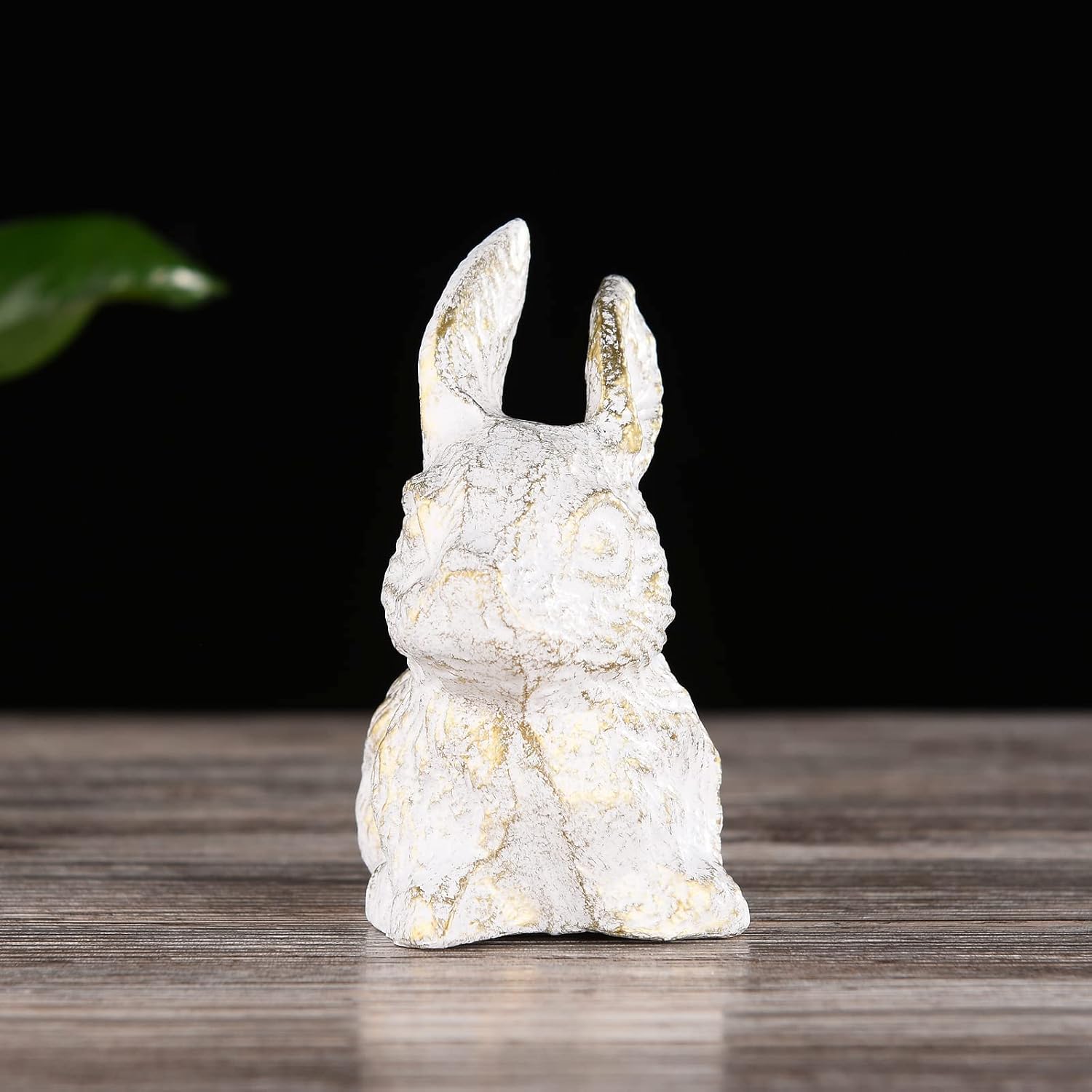 BRASSTAR Cast Iron Sitting Rabbit Statue Outdoor Garden Patio Yard Indoor Home Animal Figurine White Decorative 4.5''(H) TQGJPT309