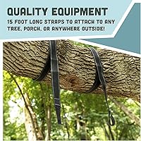 Vista 3 de Squirrel Products Dos correas de nailon para colgar columpios de árbol de 15 pies cada una
