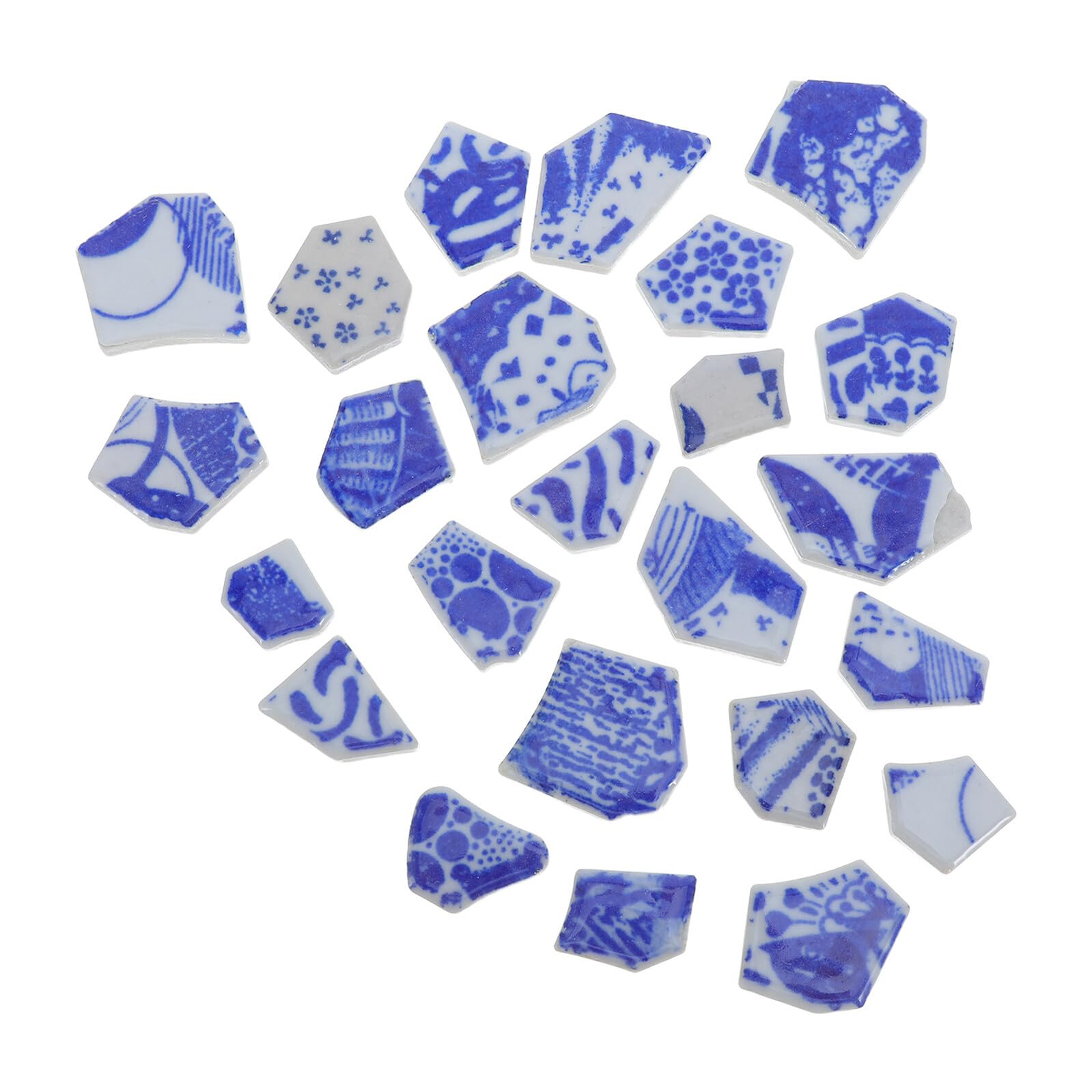 Mosaïque porcelaine bleue et blanche fragments décoration