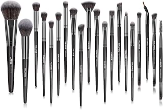 MAANGE Makeup Brushes, 20 Pcs Professional Makeup Brush Set Premium Synthetic Foundation Brush Set Face Powder Blush Eyeshadow Contour Brushes Make Up Brushes Set(Black Silver)