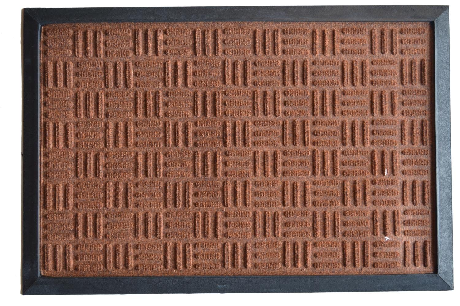 Tapis en caoutchouc synthétique marron 40,6x61 cm paillasson extérieur
