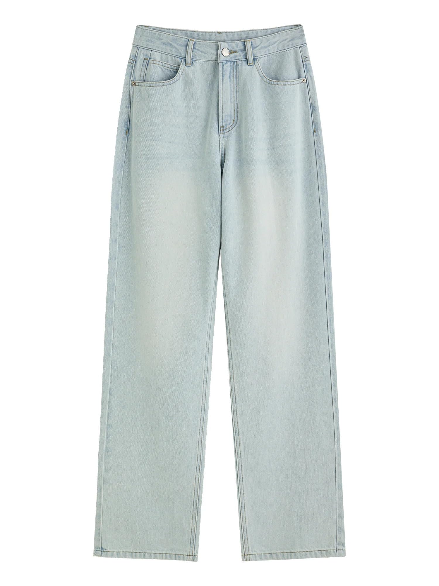 Pantalones Vaqueros para Mujer Rectos Tiro Alto Verano Delgados Casuales Pantalones Jeans para Mujeres