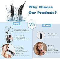 Vista 2 de Water Flosser Cordless, Water Dental Flosser Oral Irrigator with 4 Modes, IPX7 Waterproof Rechargeable Water Flossers for Teeth Cleaning, Deformable