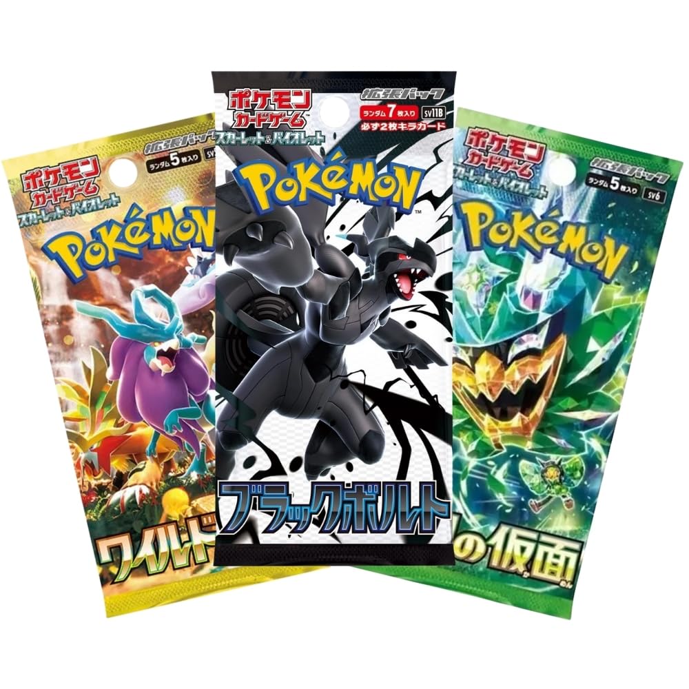 3er-Pack japanische Pokémon-Booster-Packs – Scharlach & Violett – Offizielle Karten – Konbaya zertifiziert – Versandschutz