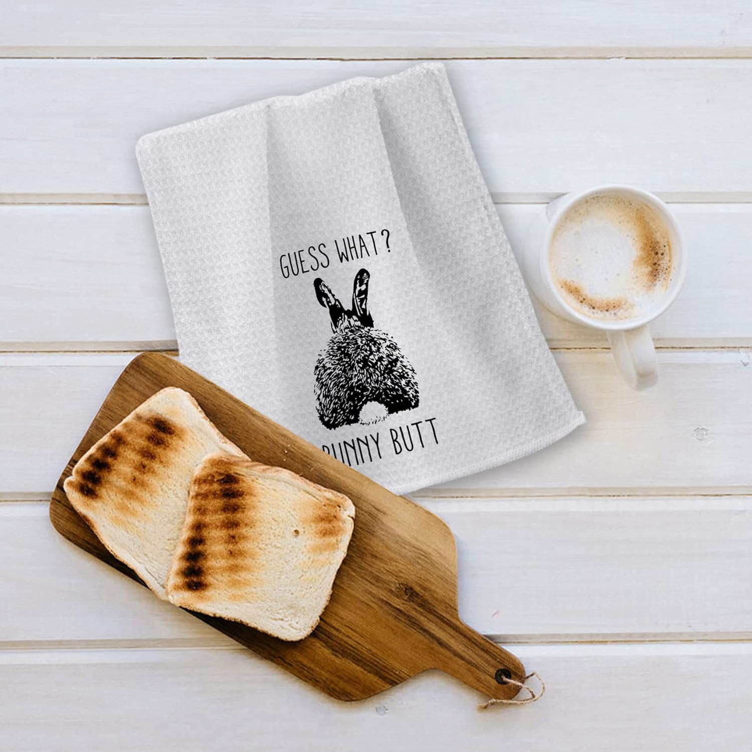 OHSUL Guess What? Bunny Butt Highly Absorbent Kitchen Towels Dish Towels Dish Cloth,Funny Bunny Rabbit Butt Hand Towels Tea Towel for Bathroom Kitchen Decor,Rabbit Lovers Teen Girls Gifts - Image 5