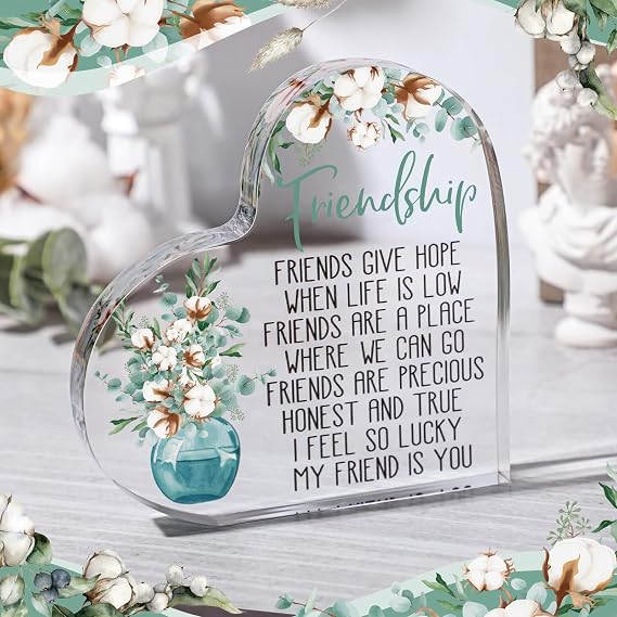 Friendship Gift for Women Friend Acrylic Heart,Classic