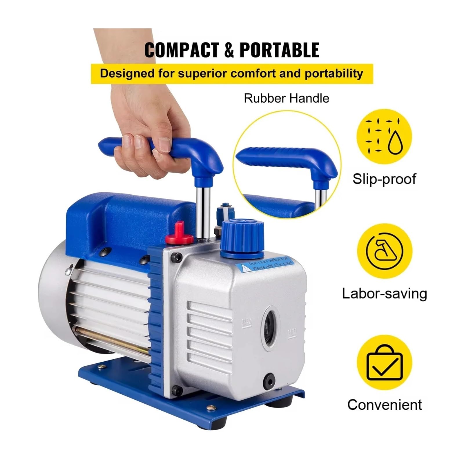 Vakuumpumpe, Drehschieber-Kältemittelpumpe | 4,8 CFM 1/3 PS Kälte-Klimaanlage for Vakuum-Evakuierungs-Kälte-Reparaturwerkzeuge(4.8CFM1-3HP)