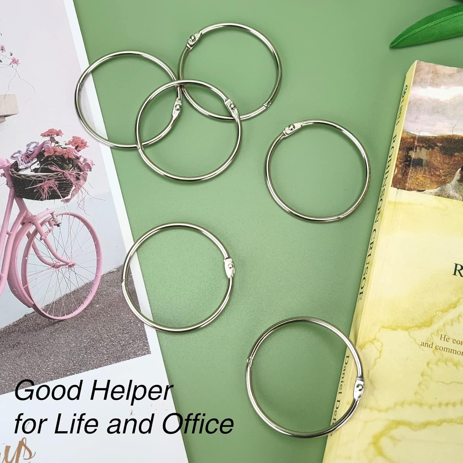 2 Inch Loose Leaf Binder Rings, Keychain Key Ring with Metal