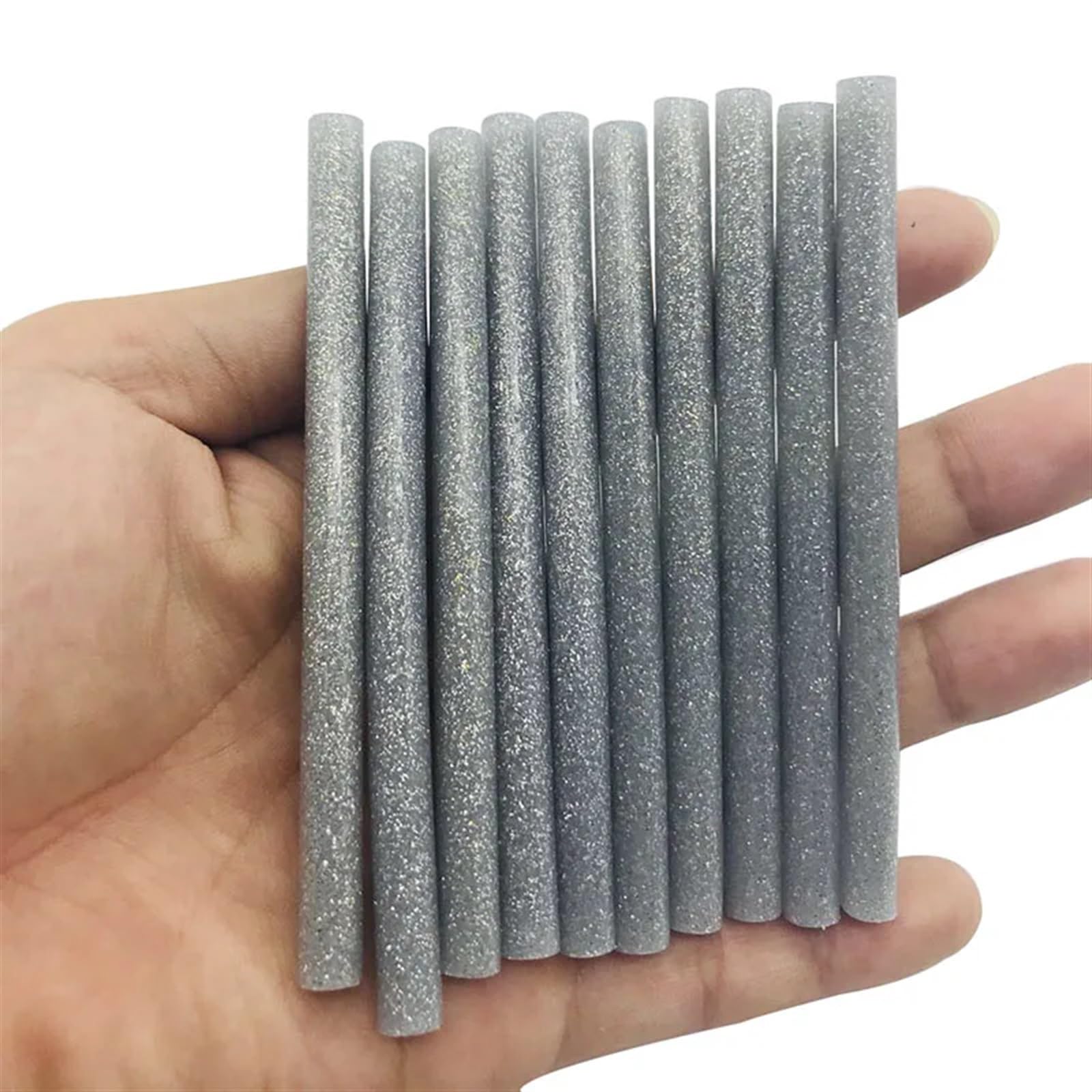 HeißKlebestifte 50 stück Bunte 7 * 100mm Silber Glitter Hot Melt Klebestifte for Handwerk Telefon Fall Album Reparatur Zubehör Klebestift FüR Heimwerken Reparieren