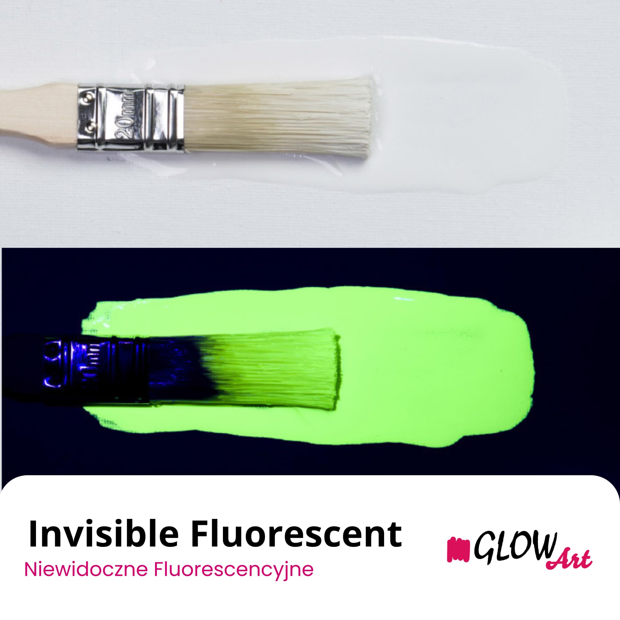 GLOW ART Farba niewidoczna fluorescencyjna artystyczna cytrynowa 200 g