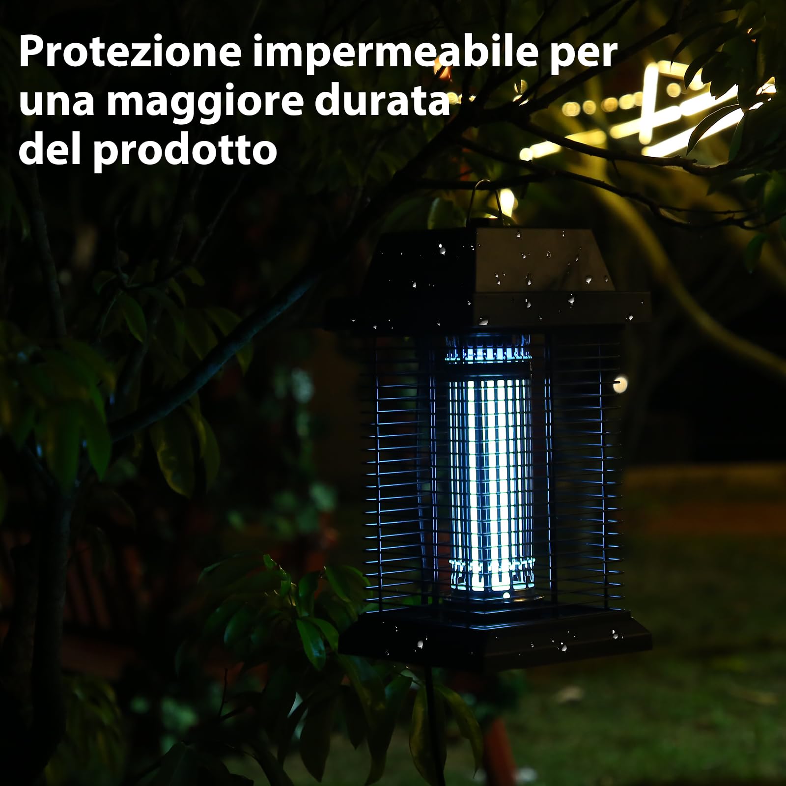 PALONE 20W 4500V Lampada Antizanzare Elettrica | UV Zanzare Elettrico, Impermeabile IPX4 Lampada Repellente Zanzare Per Campeggio, Giardino, Interni, Silenzioso e Sicuro