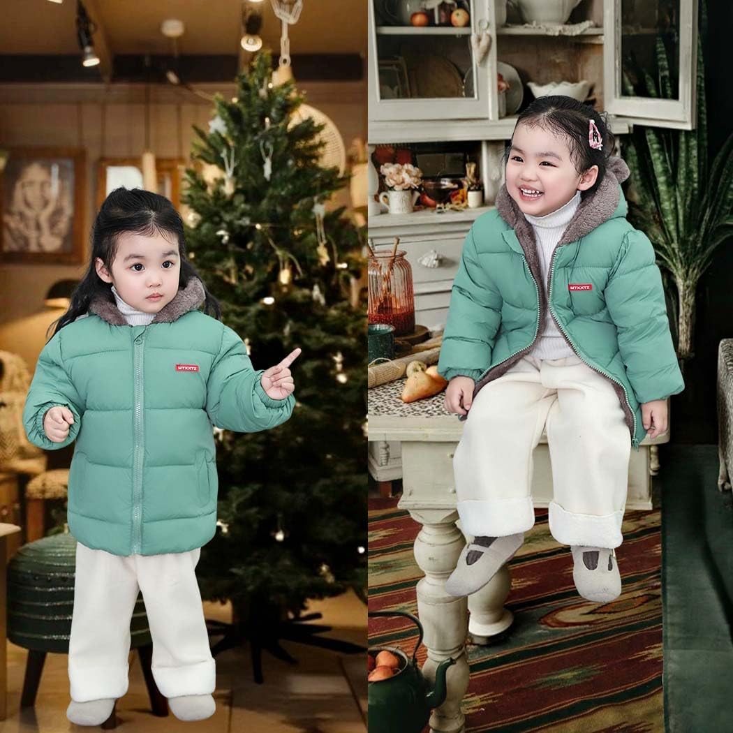 Toddler Winter Puffer Coat Fleece Padded Jackets Hooded Bear Ears Outwear Clothing for Kids Boys Girls 1-6 Years - Image 3