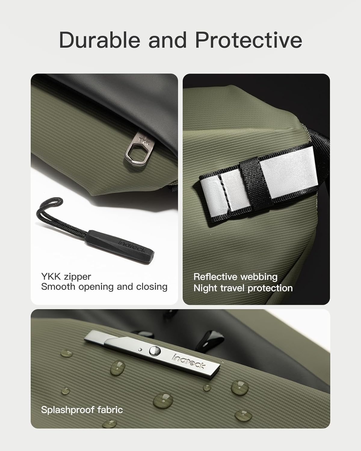 Inateck Sling Bag X-Lite, Lightweight Crossbody Shoulder Chest Bag with Quick-adjust Strap, Water-resistant Waist Fanny Pack for Men, Women, Travel, Cycling, Hiking, Work, Sports - Image 6