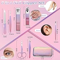 Vista 3 de Aceoce Juego de manicura para mujer, cortaúñas profesional, kit de manicura y pedicura de acero inoxidable, kit de aseo personal, herramienta
