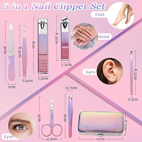 Miniatura 3 de Juego de manicura para mujer, kit de manicura y pedicura, kit de manicura de acero inoxidable, kit de aseo para uñas, herramientas personales para