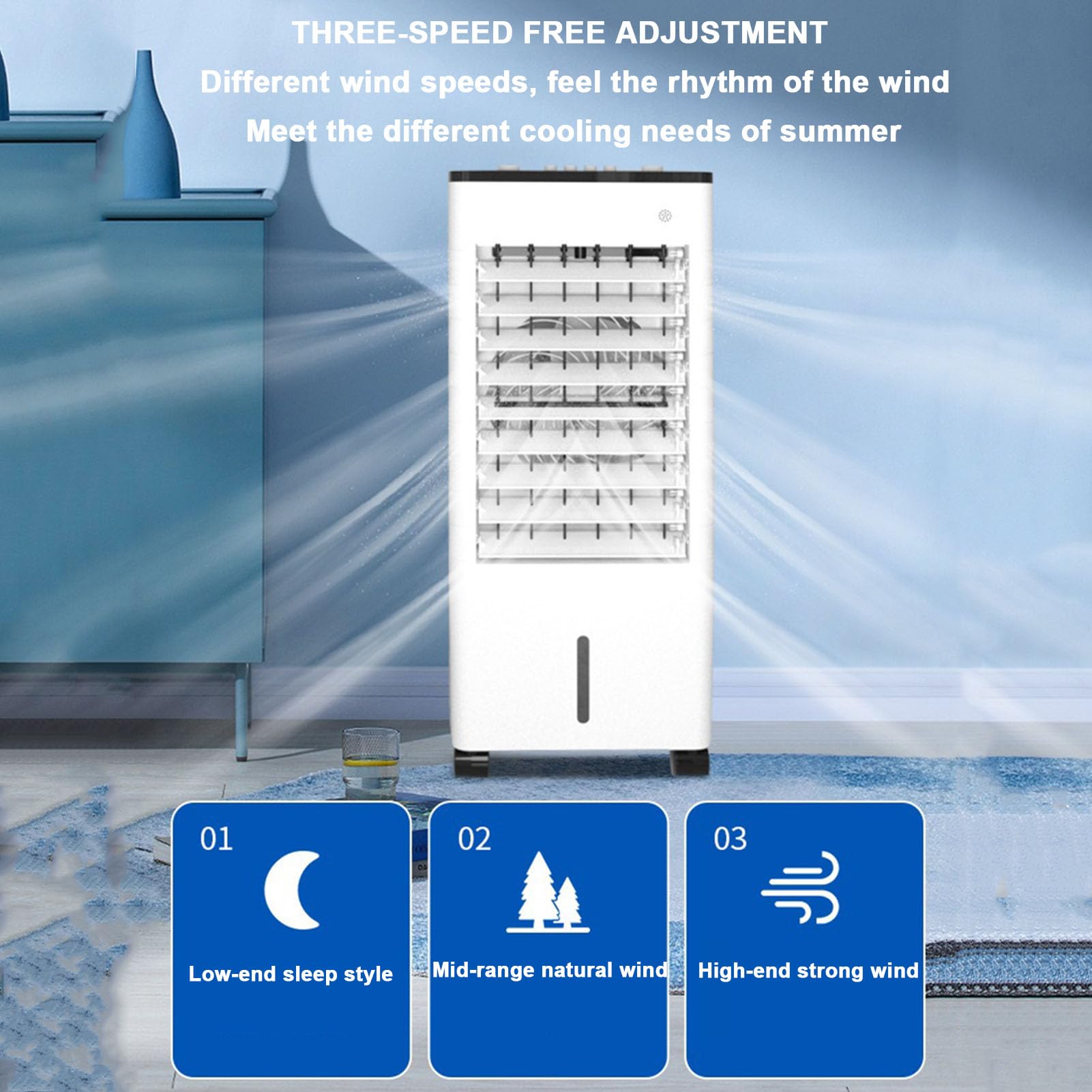 Refroidisseur d'air évaporatif Mobile 3 en 1 Refroidisseur de marais