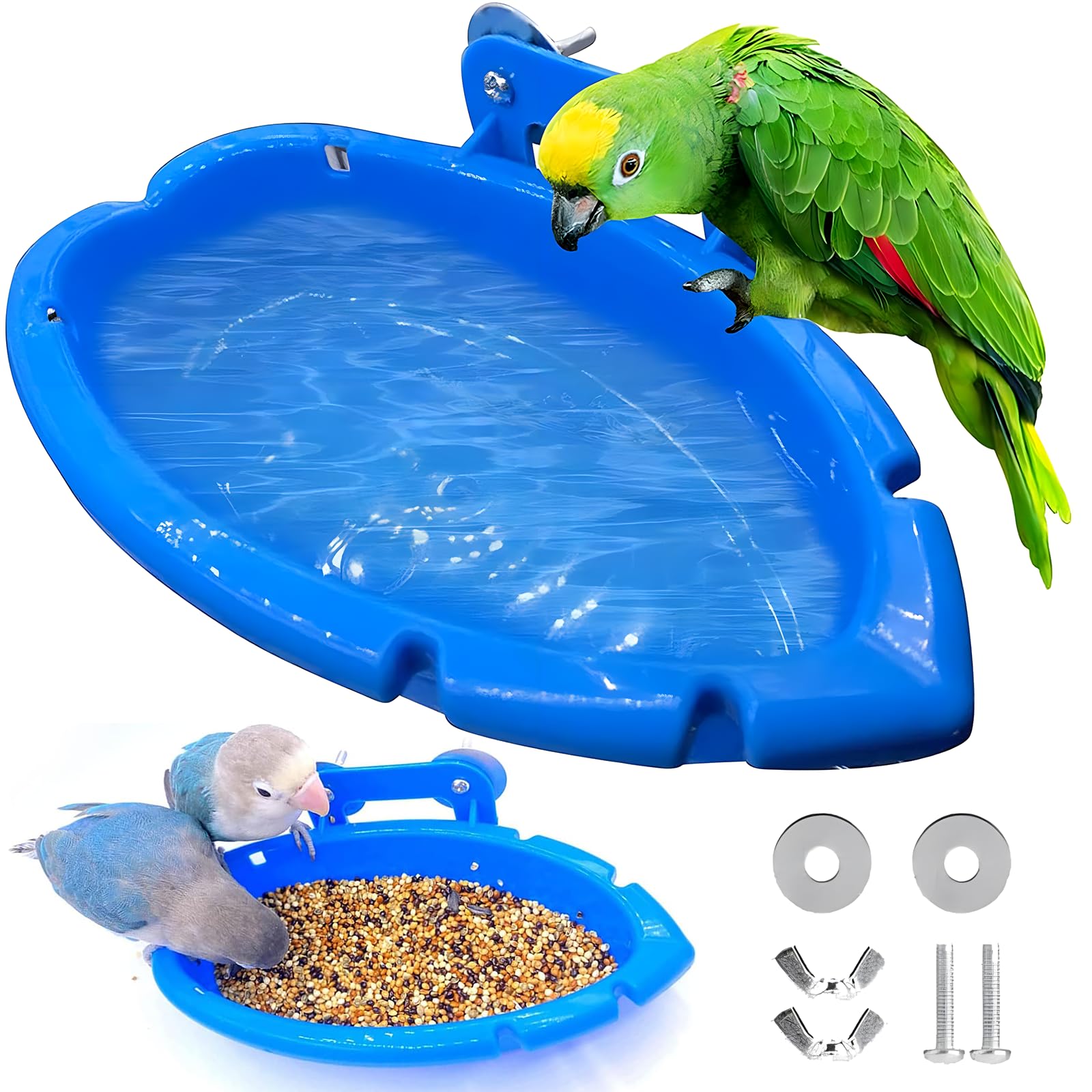2 Piezas Bañera de Juguete para Loros, Bañera Para Pájaros, Pet Parrots Bathtub, Bañera de plástico para pájaros, Baño portátil para pájaros pequeños y Otros Animales pequeños Hamsters Jerbos