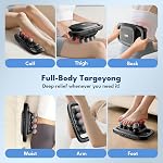VTT Pistolet de massage à 8 têtes, Massager musculaire à percussion avec 8 têtes, 3 modes et 30 intensités, Massager portable silencieux pour le dos, le cou, les épaules et les jambes