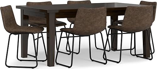 Miniatura 15 de SIMPLIHOME Warner - Silla de comedor moderna de mediados de siglo (juego de 2) en piel sintética vegana marrón envejecida, para el comedor Marrón