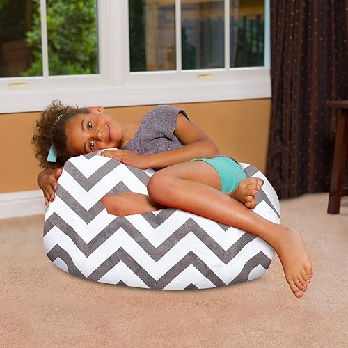 Miniatura 347 de Posh Creations - Sillón puff para niños, adolescentes y adultos, incluye funda extraíble y lavable a máquina, grande de 38 pulgadas, piel de conejo