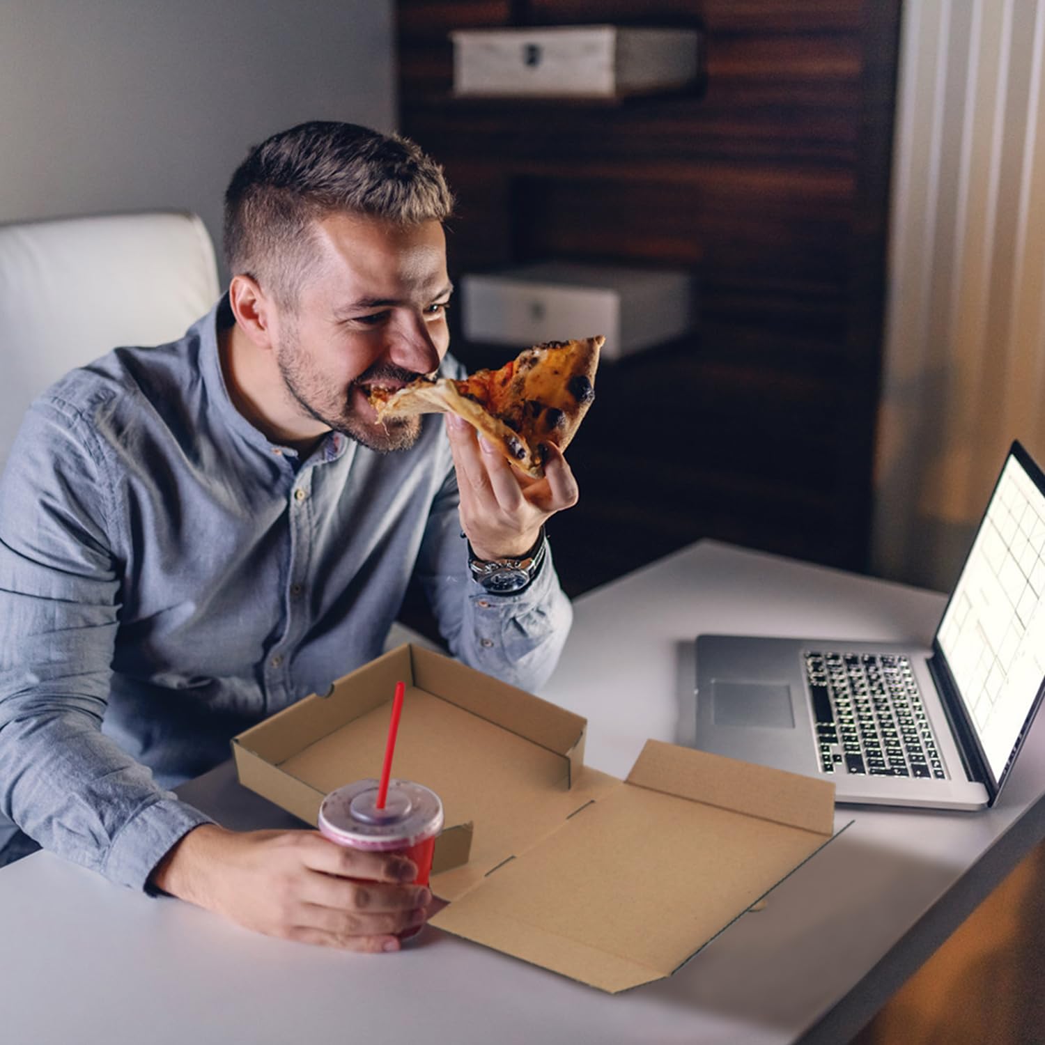 Rocutus Scatole per pizza, confezione da 25 scatole per pizza in carta kraft ondulata, contenitori per la consegna di alimenti, contenitori da asporto, scatole per imballaggio regalo, scatole da