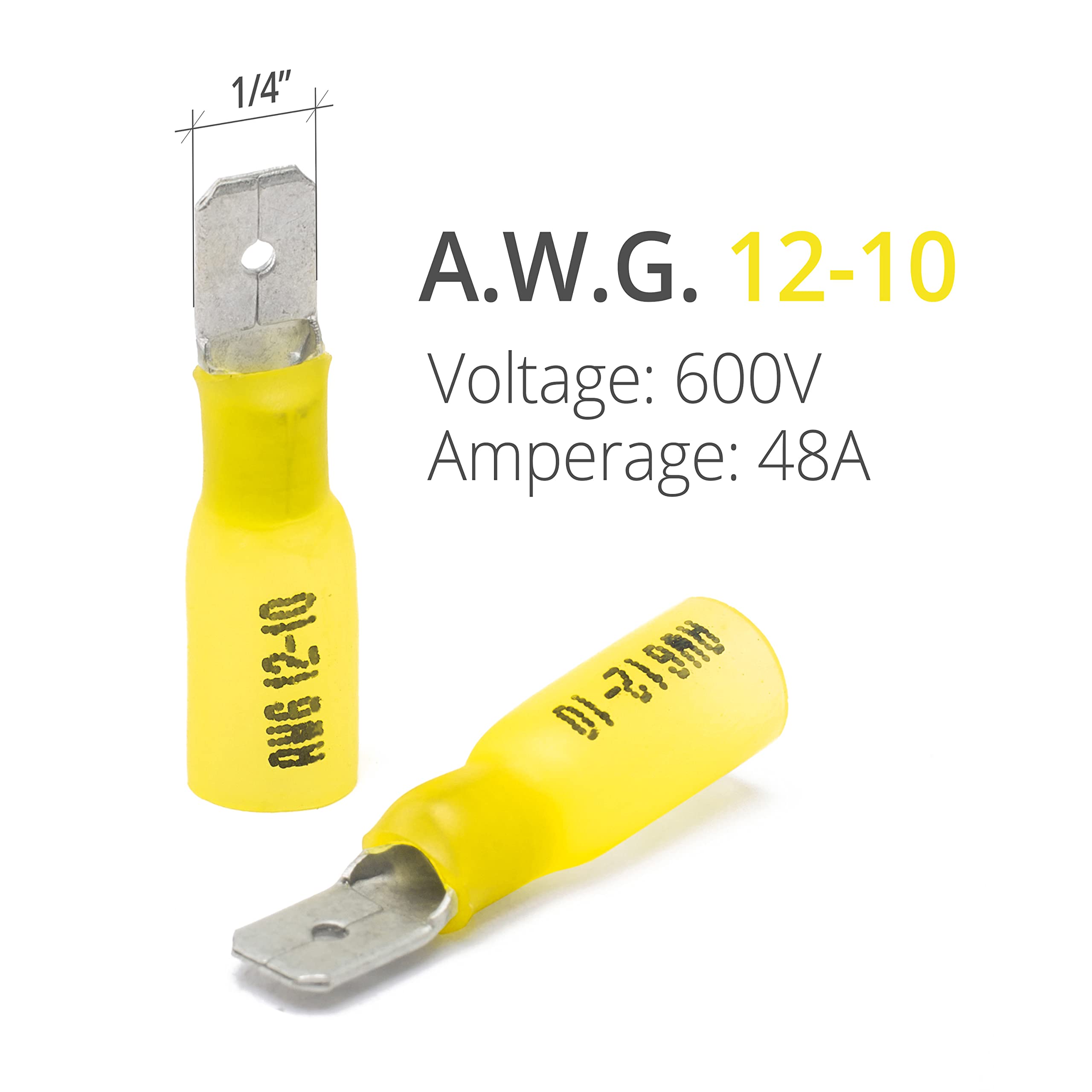 90 PCS Male Spade Connectors Heat Shrink Spade