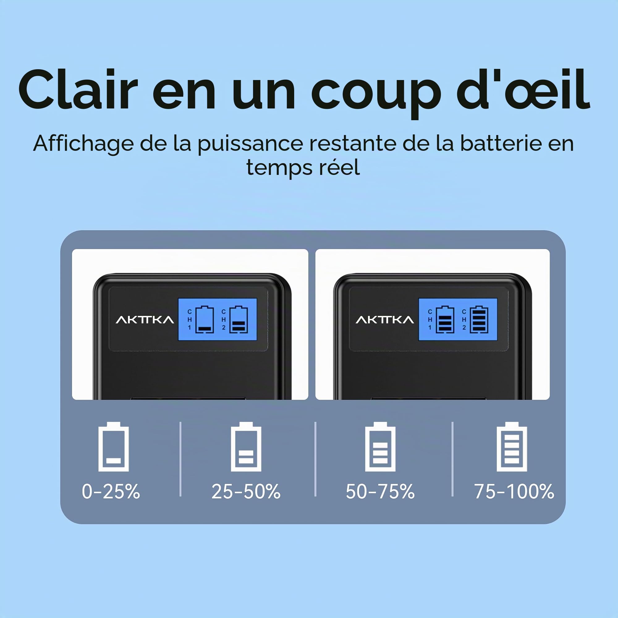 LP-E8 Lot de 2 Batteries de Rechange 1980 mAh et Chargeur Rapide Double pour Canon LP-E8, Compatible avec Canon EOS Rebel T2i, T3i, T4i, T5i, 550D, 600D, 650D, 700D, Kiss X4, X5, X6