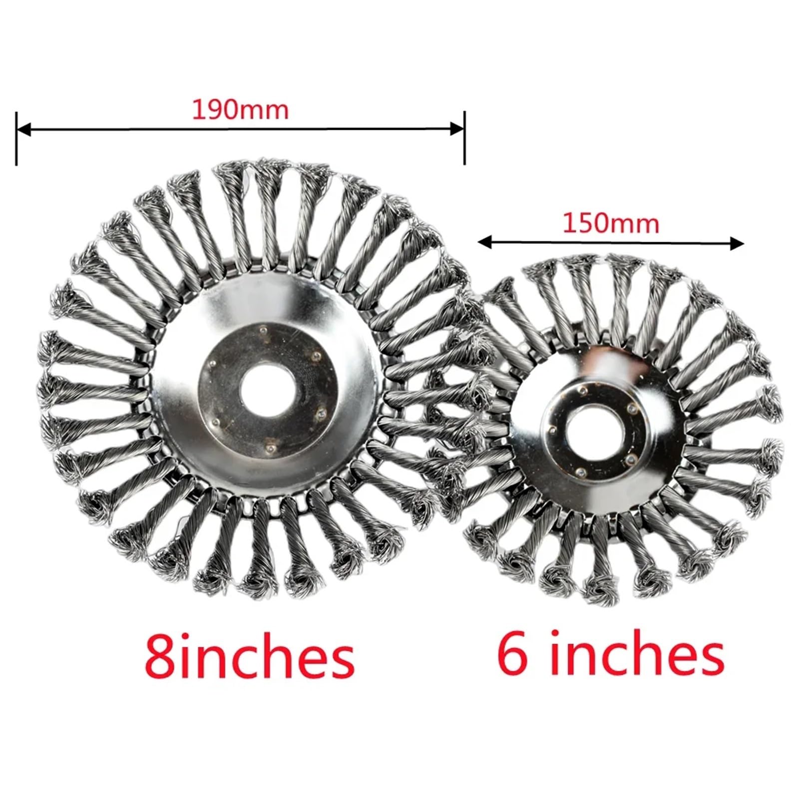 Cabezal desbrozadora de malezas de 6/8 Pulgadas, Cabezal de cortacésped Universal, Cepillo de Rueda de Alambre, Cabezal recortador de jardín, 1 Unidad(8 Inch Trimmer Head)