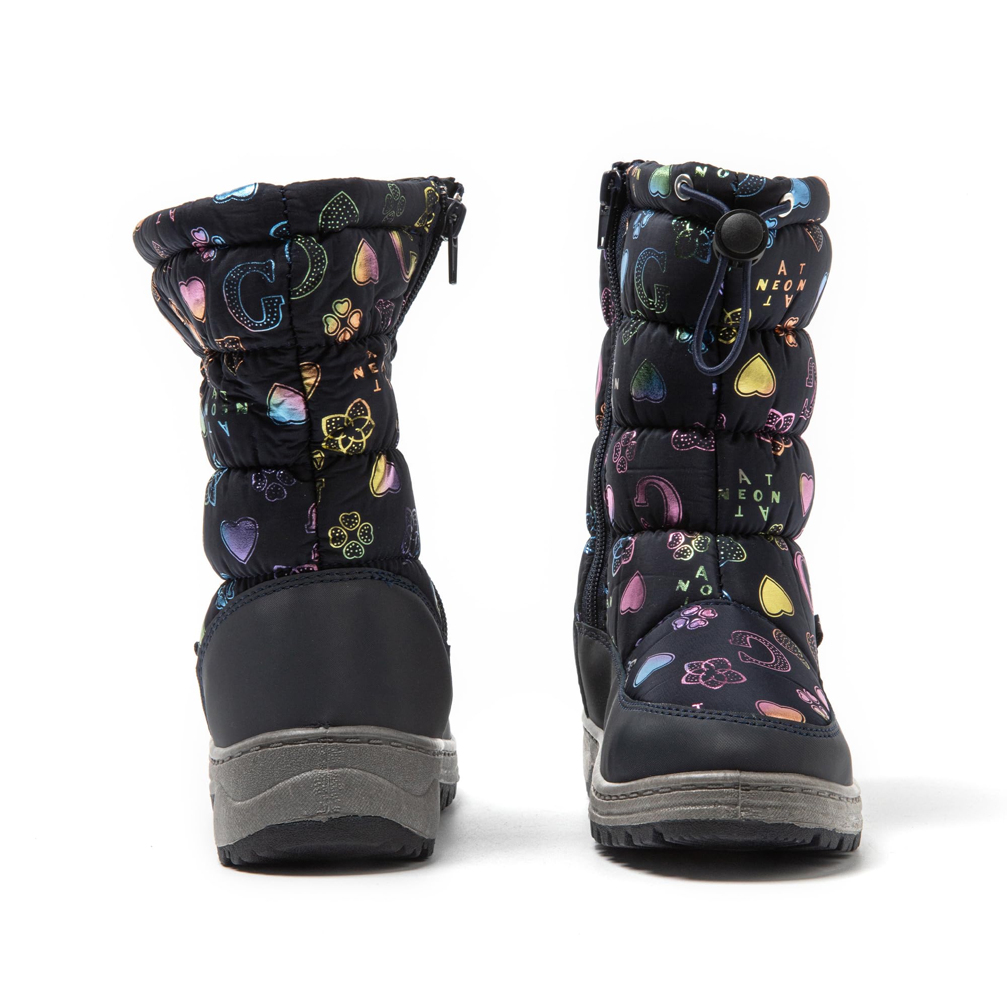 JOMIX Bottes de Neige Enfant Fermeture éclair Bottines Fourrure Fille Garçon Chaussures d'hiver pour Enfants Chaude Antidérapante