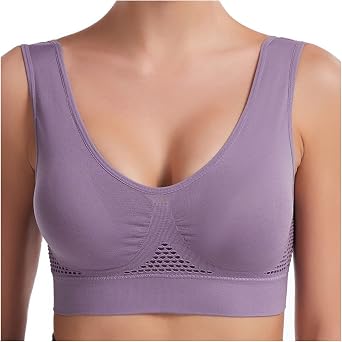 Womens Breathable Workout Bras No Underwire Seamless Cool Liftup Air Bra Comfortable Gym Athletic Running Sleep Bra