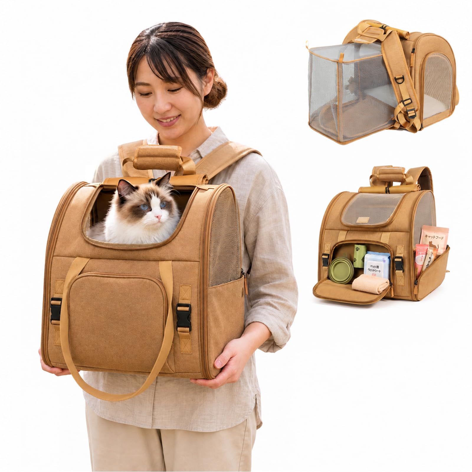 Amazon.co.jp: ペットキャリーリュック 猫 キャリーバッグ 犬 キャリー