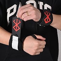 Vista 2 de Berserk Fitness Muñequeras para levantamiento de pesas, muñequeras resistentes, muñequeras de gimnasio con lazo para el pulgar, muñequera
