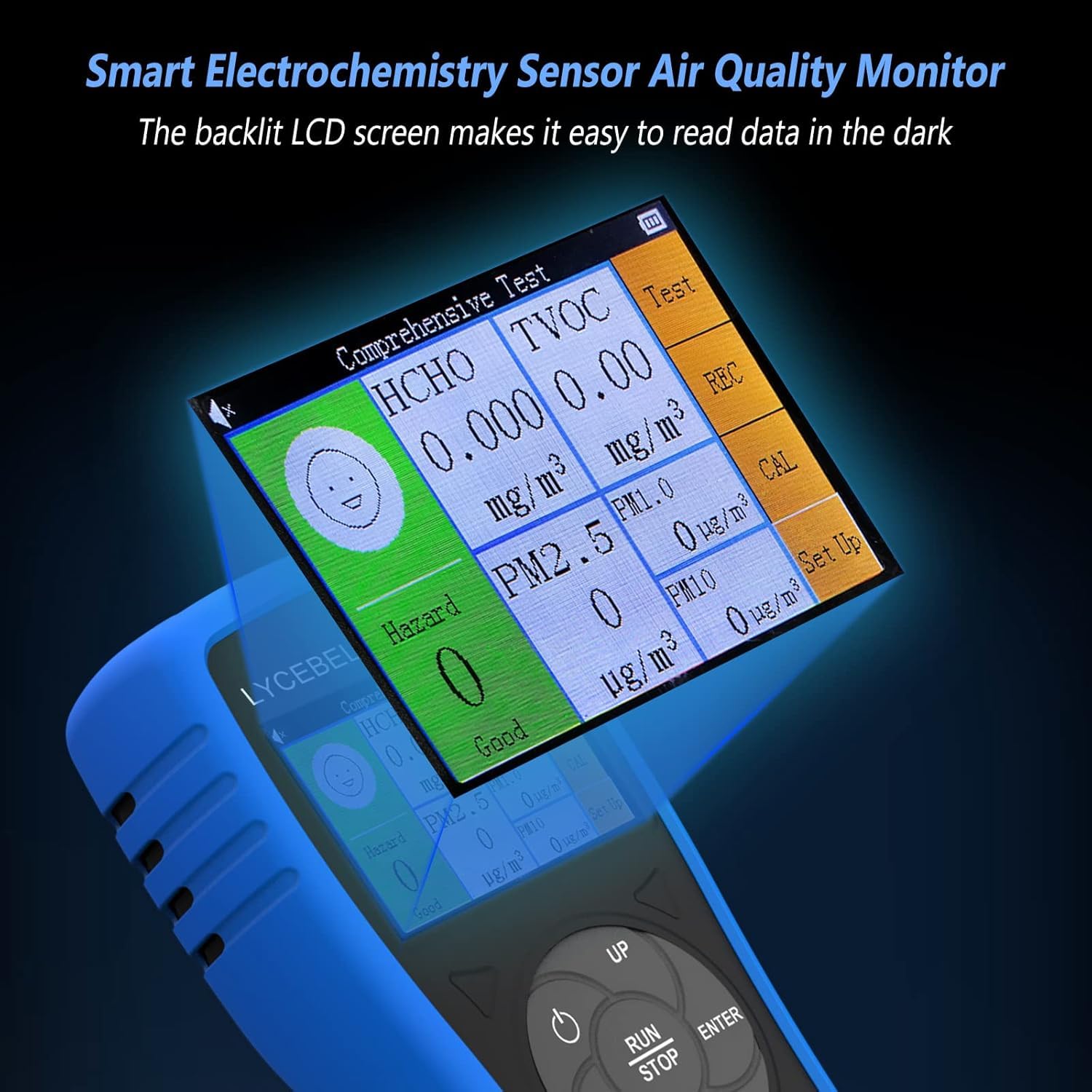 3 in 1 Luftqualitätsdetektor 5800s, Luftqualität Formaldehyd Detektor, Air Quality Monitor zur Prüfung von PM2.5 PM10 HCHO TVOC, USB Wiederaufladbar für Zuhause Büro