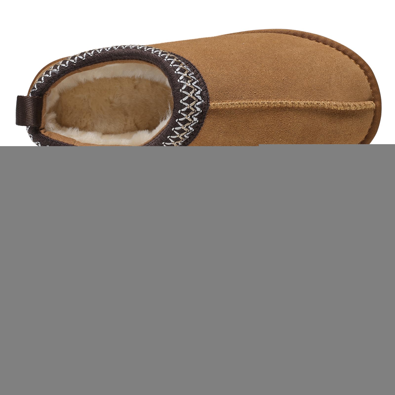 Meik Mangni Damen Wildleder Hausschuhe Herren Winter Pantoffeln Warm Gefüttert Plateau Mini Stiefel Rutschfeste drinnen und draußen,Gr.35-44 EU