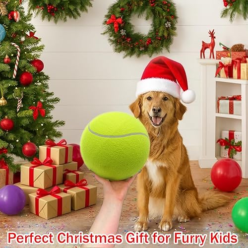 Miniatura 3 de Pelota de tenis gigante de 9.5 pulgadas, juguete grande para jugar al aire libre, regalo de cumpleaños para perros pequeños, medianos y grandes,