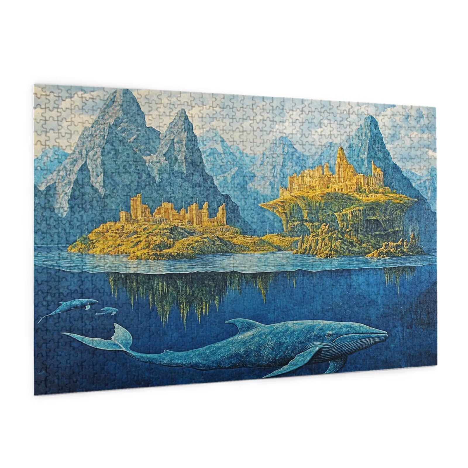 Puzzle Delfín Puzzle 2000 Piezas,Montaña Rompecabezas Desafiante,Juego Puzzles Adultos,Impresión de Alta Definición Colorido Puzzles Madera con Caja de Regalo,Home Decoration,Regalo Mujer,p132t