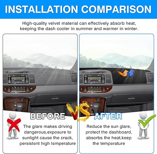 Vista 122 de Autorder Alfombrilla para tablero de instrumentos para Toyota 4Runner 1990-1995, accesorios para camioneta, cubierta de salpicadero, alfombrilla