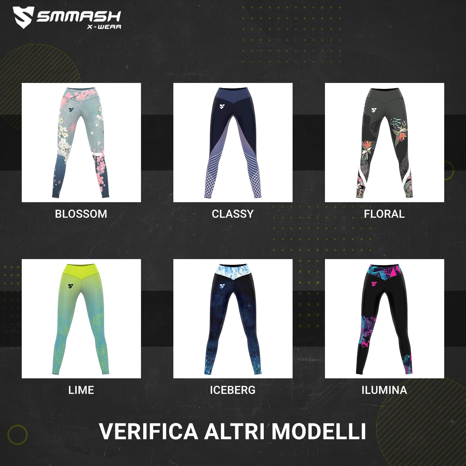 SMMASH Leggings Sportivi Leggings Sportivi da Donna Lunghi A Vita Alta Push Up Opachi Elasticizzati Figura Modellante Pantaloni Sportivi Pantaloni Yoga