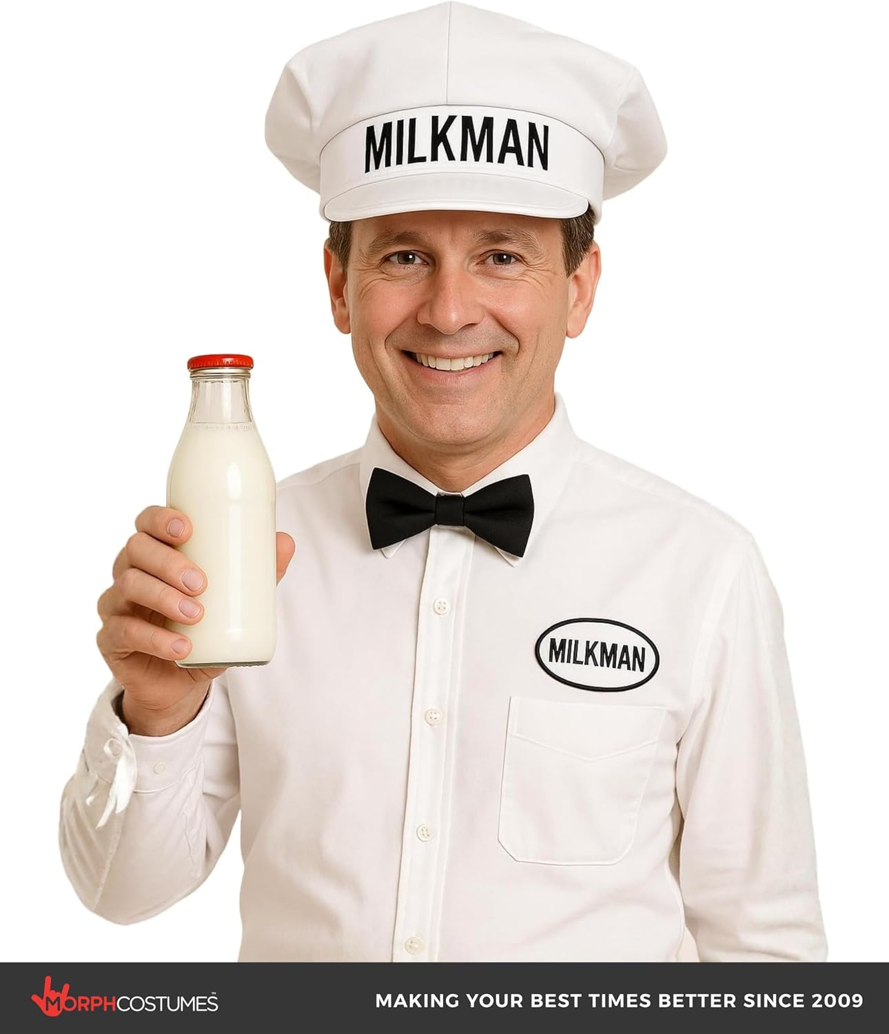 Nicky Bigs Novelties Milkman Hat, Milk Man Hat, Milkman Hats, Milkmans Costume For Men, Milk Man Costume Accessories