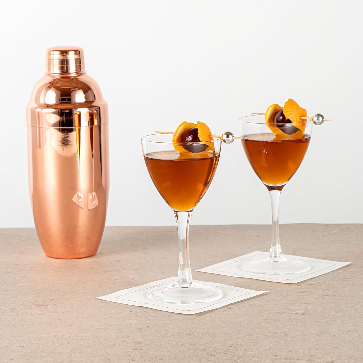 Restaurantware-Vetri 5 Ounce Nick And Nora Glasses, 24 Dishwashable Martini Glasses - No Lead, Vintage Inspired, Clear Glass Cocktail Drinkware, For Hosting Parties, Serve Whiskey, Gin And More