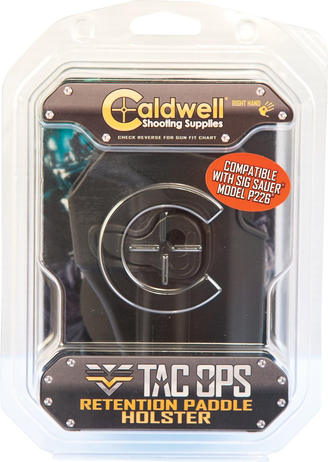 Caldwell OWB Molded Retention Holsters with Heavy Duty Poly Construction, Adjustable Positioning and Paddle Clip for Tactical Carry, CCW and Competition