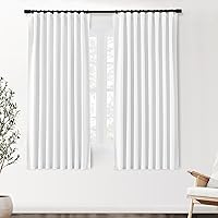Vista 35 de SHINELAND Cortinas opacas de 102 pulgadas para sala de estar, cortinas opacas con pestaña trasera de 102 pulgadas de largo para dormitorio