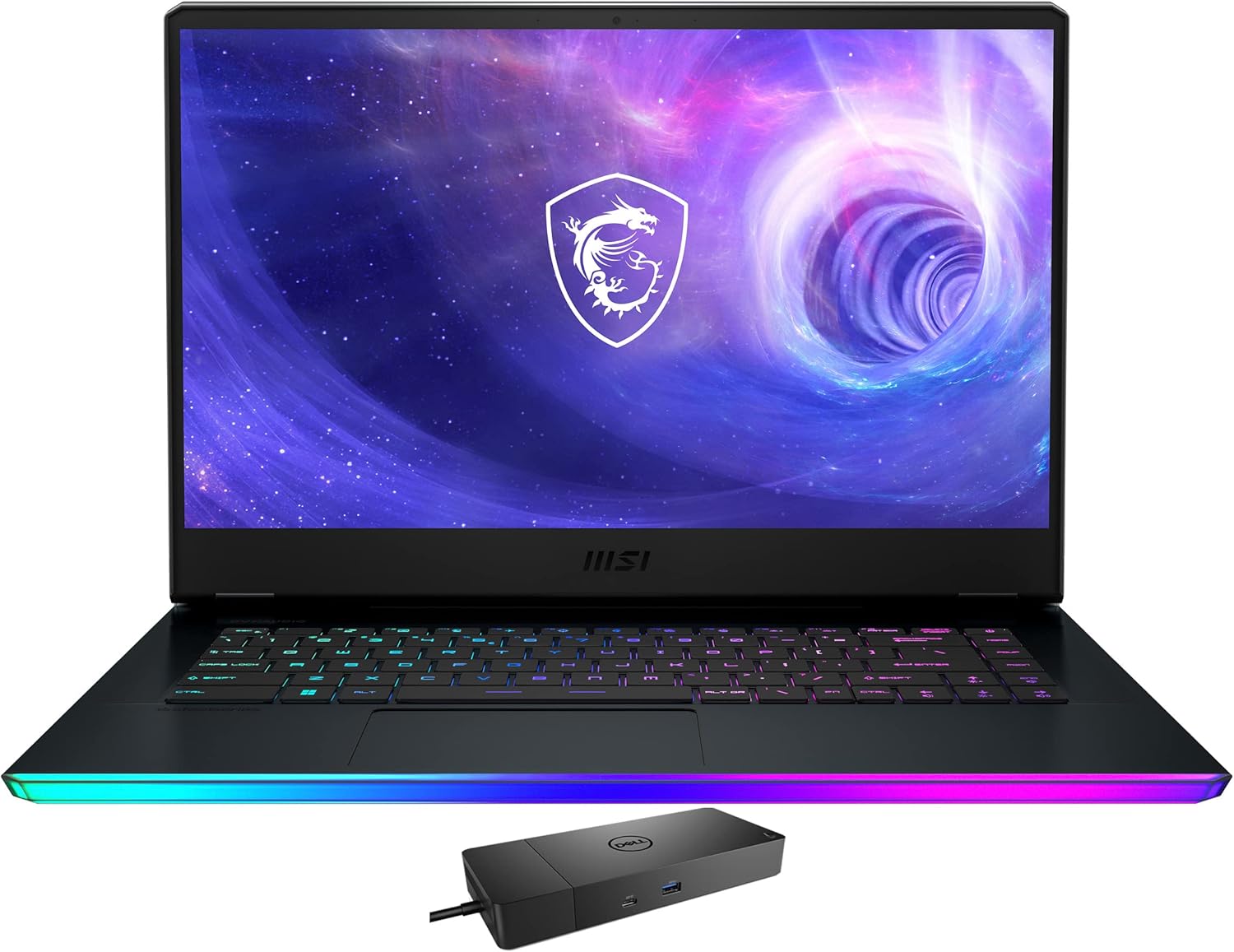 MSI Raider GE66-15 Gaming & Entertainment Laptop (Intel i7-12700H 14-Core, 64GB DDR5 4800MHz RAM, 2x8TB PCIe SSD RAID 0 (16TB), GeForce RTX 3080 Ti, 15.6″ 240Hz Win 11 Pro) with WD19S 180W Dock