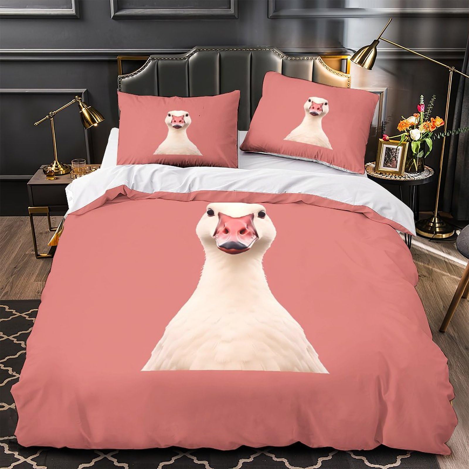 Housse de couette 140x200 canard blanc super douce léger ado