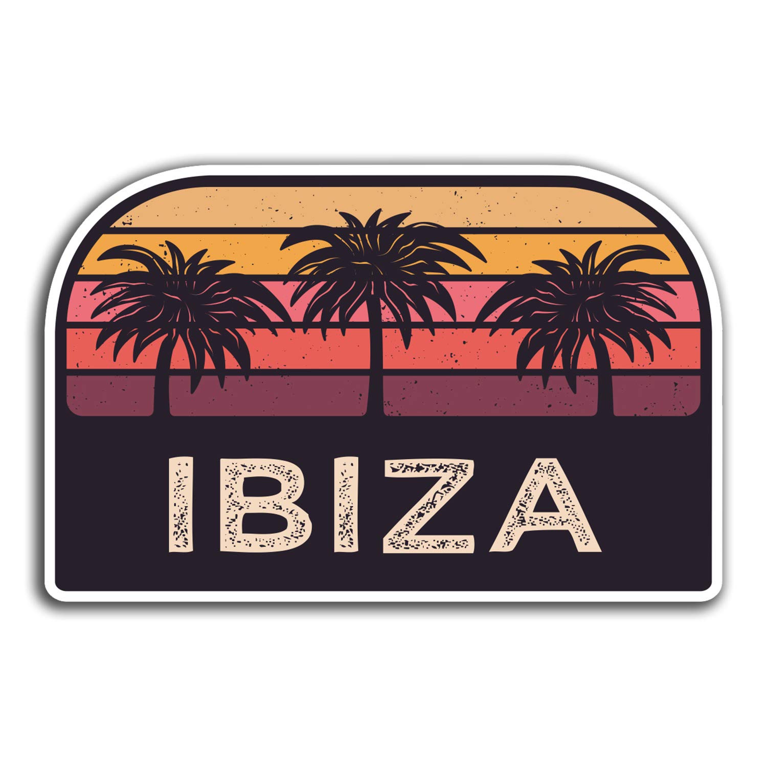 Destination Vinyl Ltd Multi 2 X 10Cm Ibiza Spain Sun Vinyl Stickers - Travel Sticker Laptop Luggage #23835 (10Cm Wide)