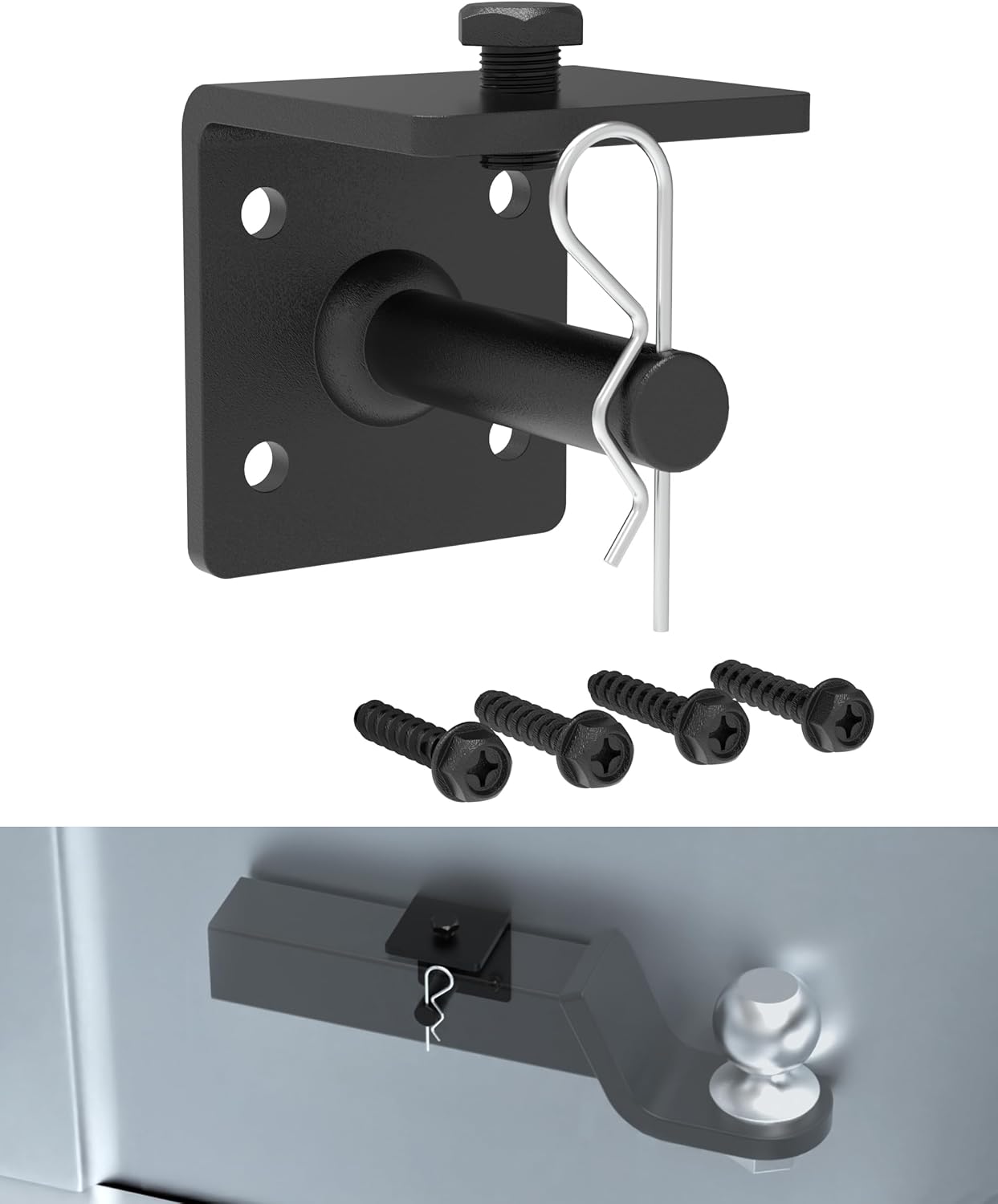 TOPICK Ball Mount Storage Sleeve for 2" Mount Shank, Trailer Hitch Storage Bracket, 2-inch Hitch Holder, Truck Bed Hitch Storage, Truck Box Mounted, Trailer Hitch Accessories