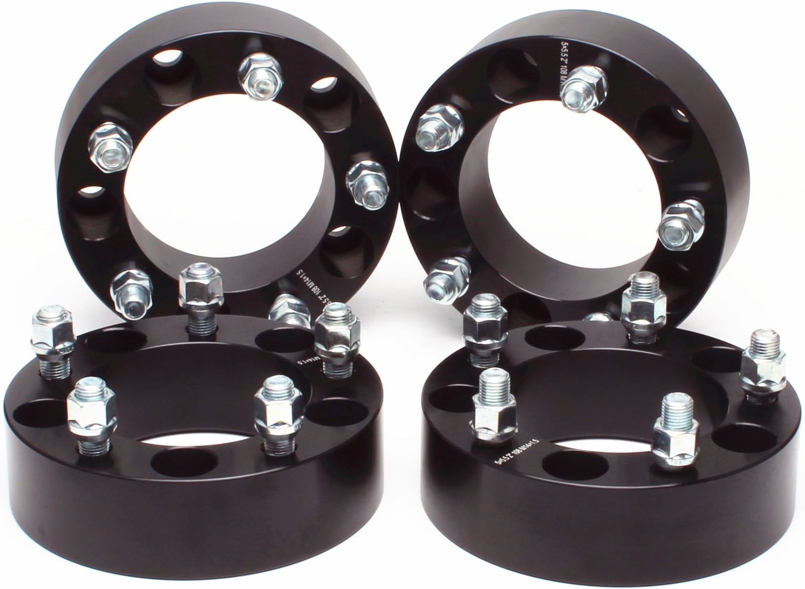 4pcs Wheel Spacers 2"(50mm) Thick 5x5.5 (5X139.7) Bolt Pattern 108mm Hub Bore with M14X1.5 Studs Compatible for Dodge Ram 1500 2012-2018